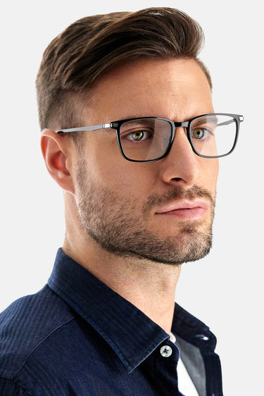 Premium Men Polaroid Eyeglasses: PLD D426/G - Black - SpecSMART Eye Clinic (Diagonal Face View)